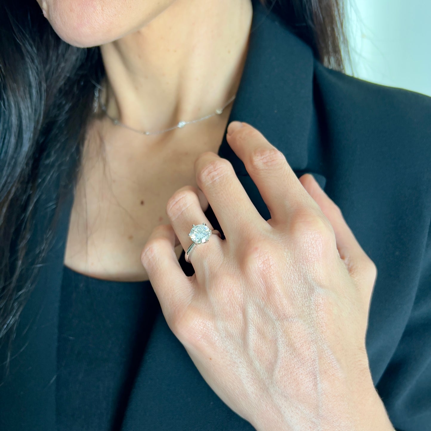 Aliança Solitário Moissanita 8mm 2,00ct