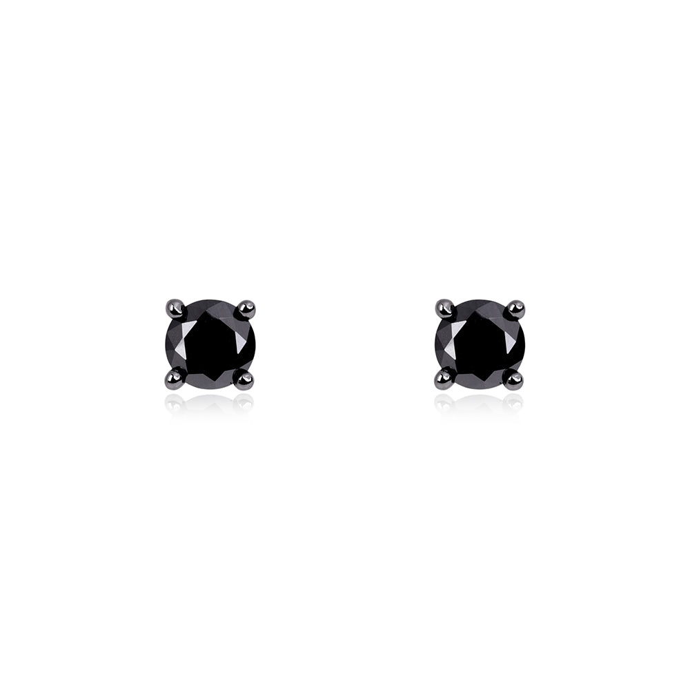 Brinco Solitário Moissanita Black 0,50ct