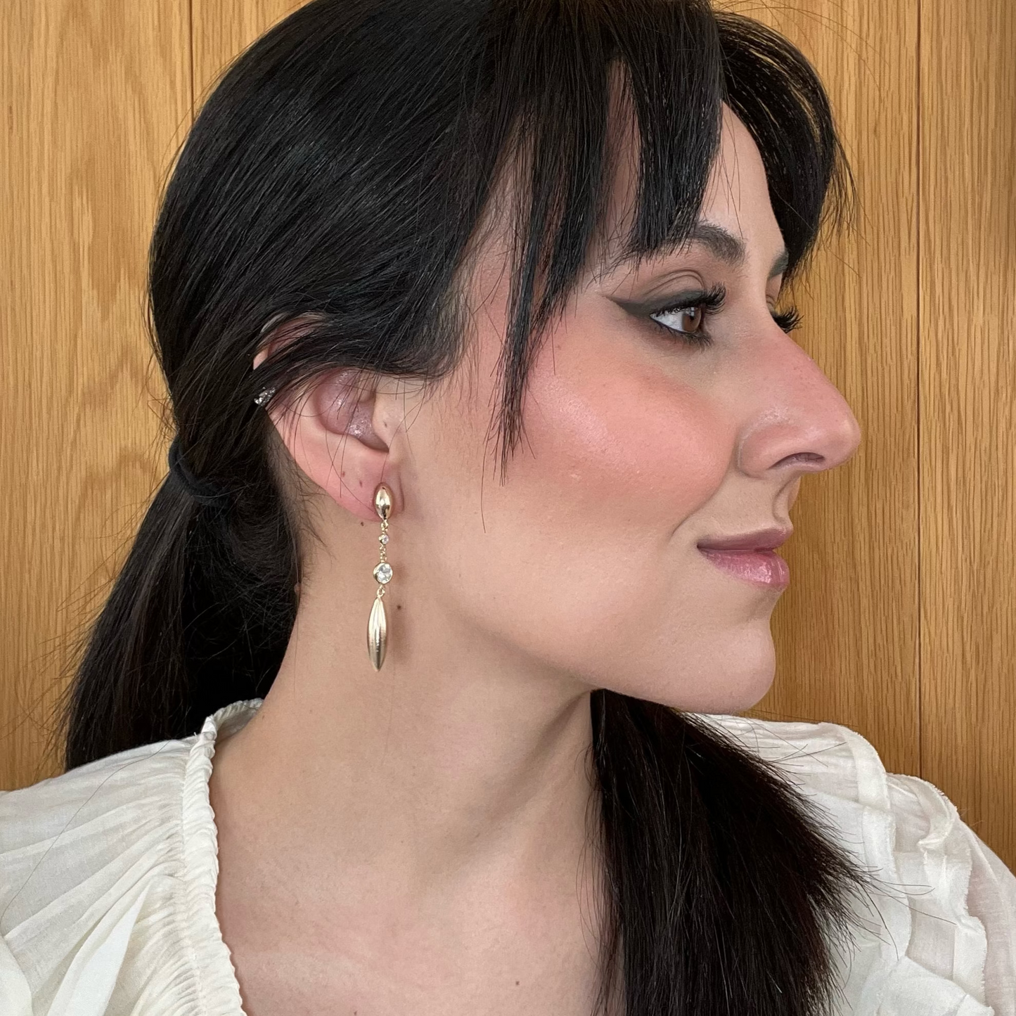 Brinco Pingente Navete Longa