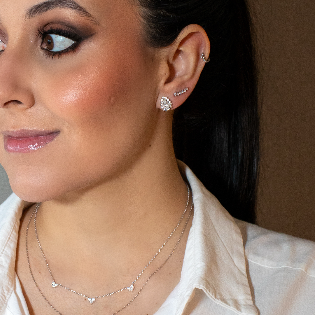 Brinco Piercing de Moissanita