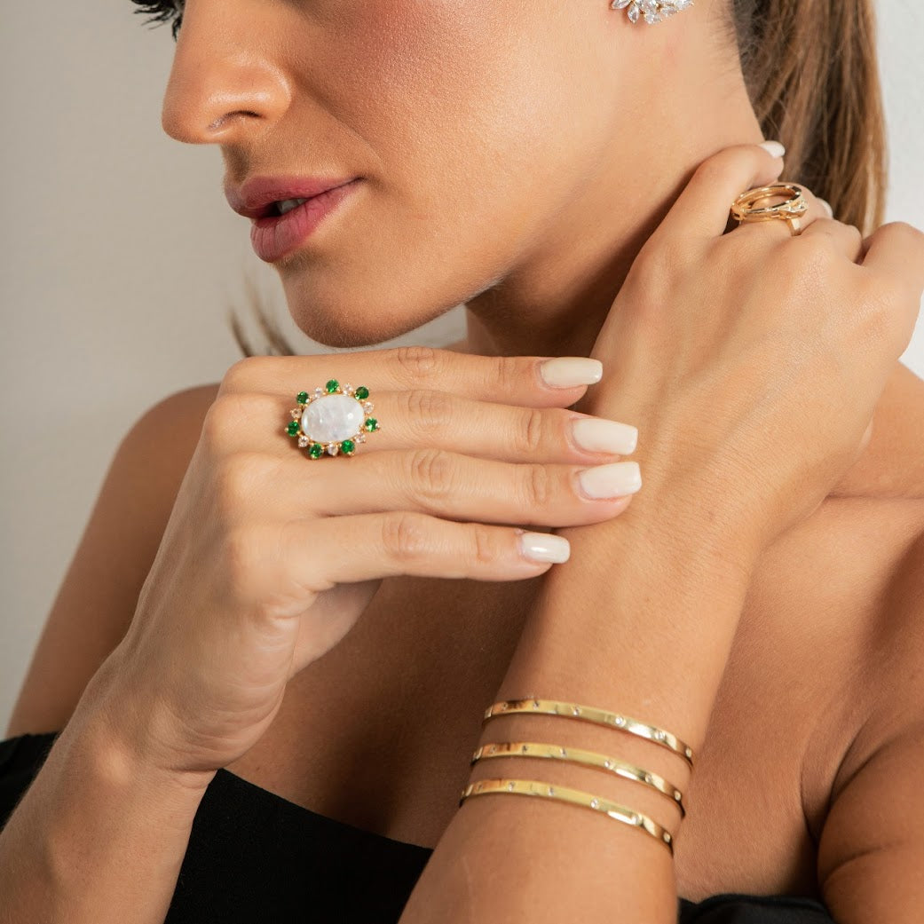 Pulseira Três Fios com Topázio Natural