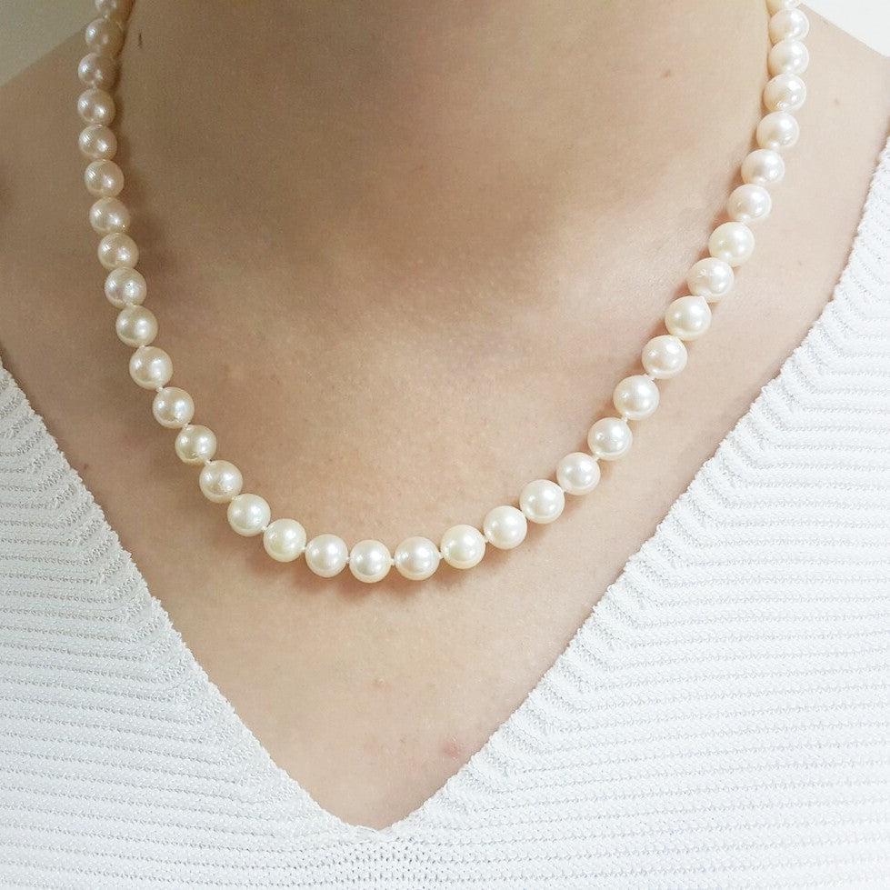 Colar Pérolas Naturais 7mm - 42cm