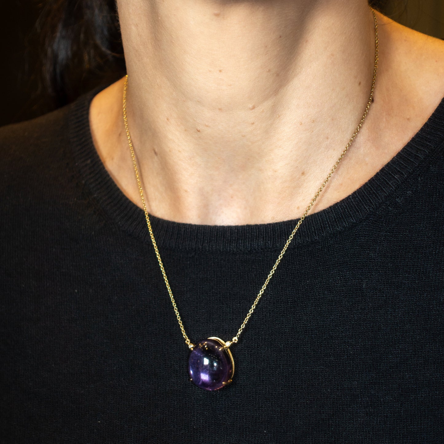 Pingente Ametista Cabochon