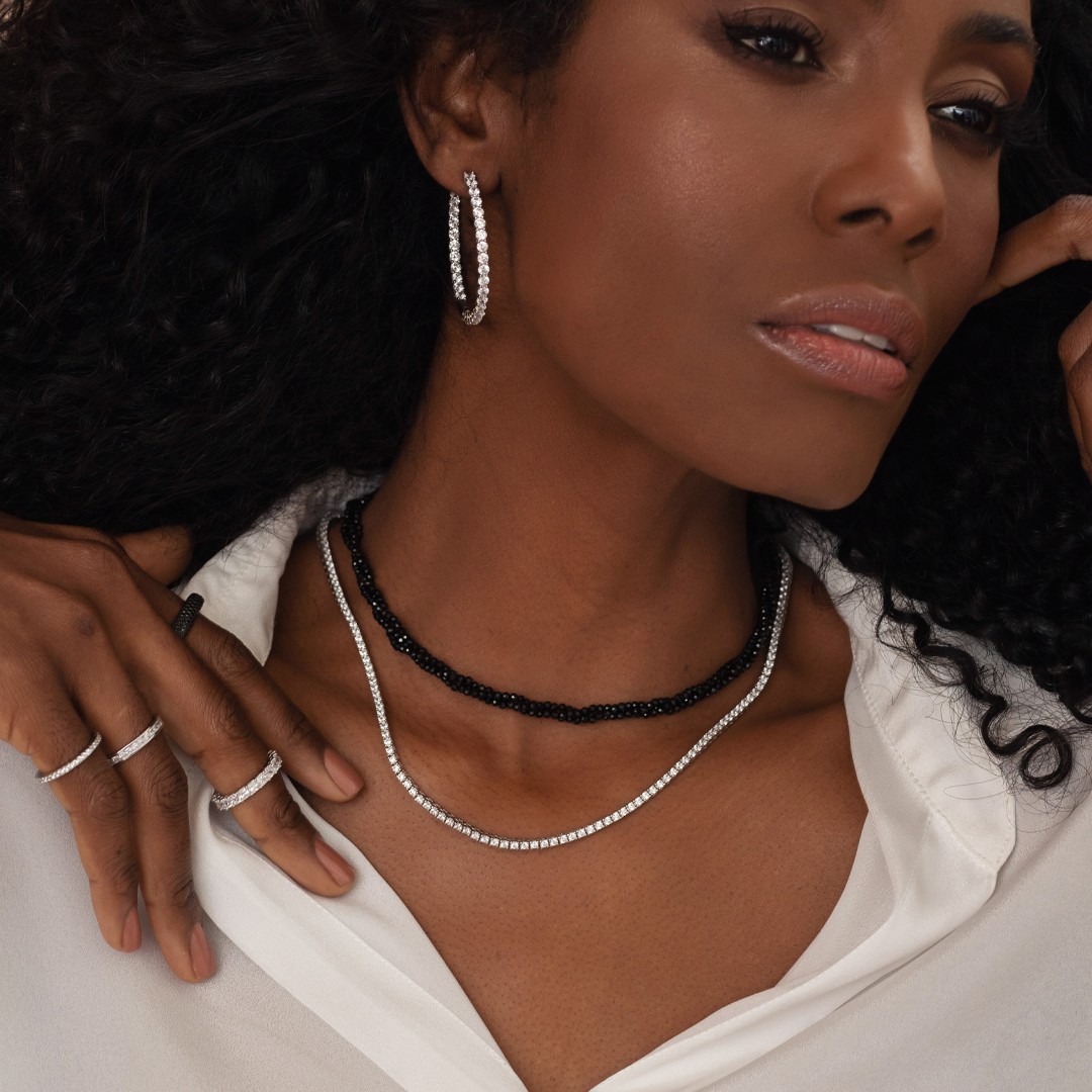 Colar Riviera 2mm 4 Garras Zircônia