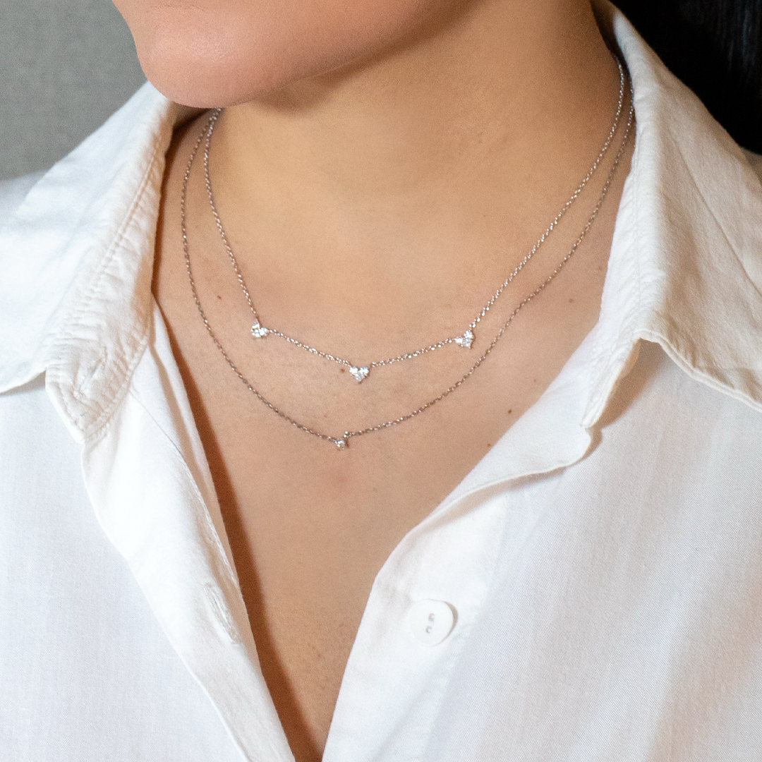 Colar Solitário Moissanita 0,10ct