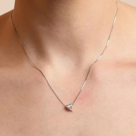 Colar Coração Moissanita 2,00ct - 8mm