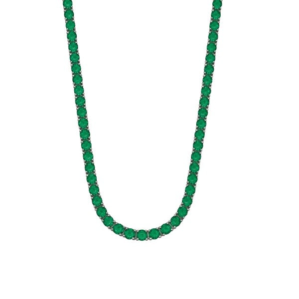 Colar Riviera 3mm 4 Garras Esmeralda Fusion