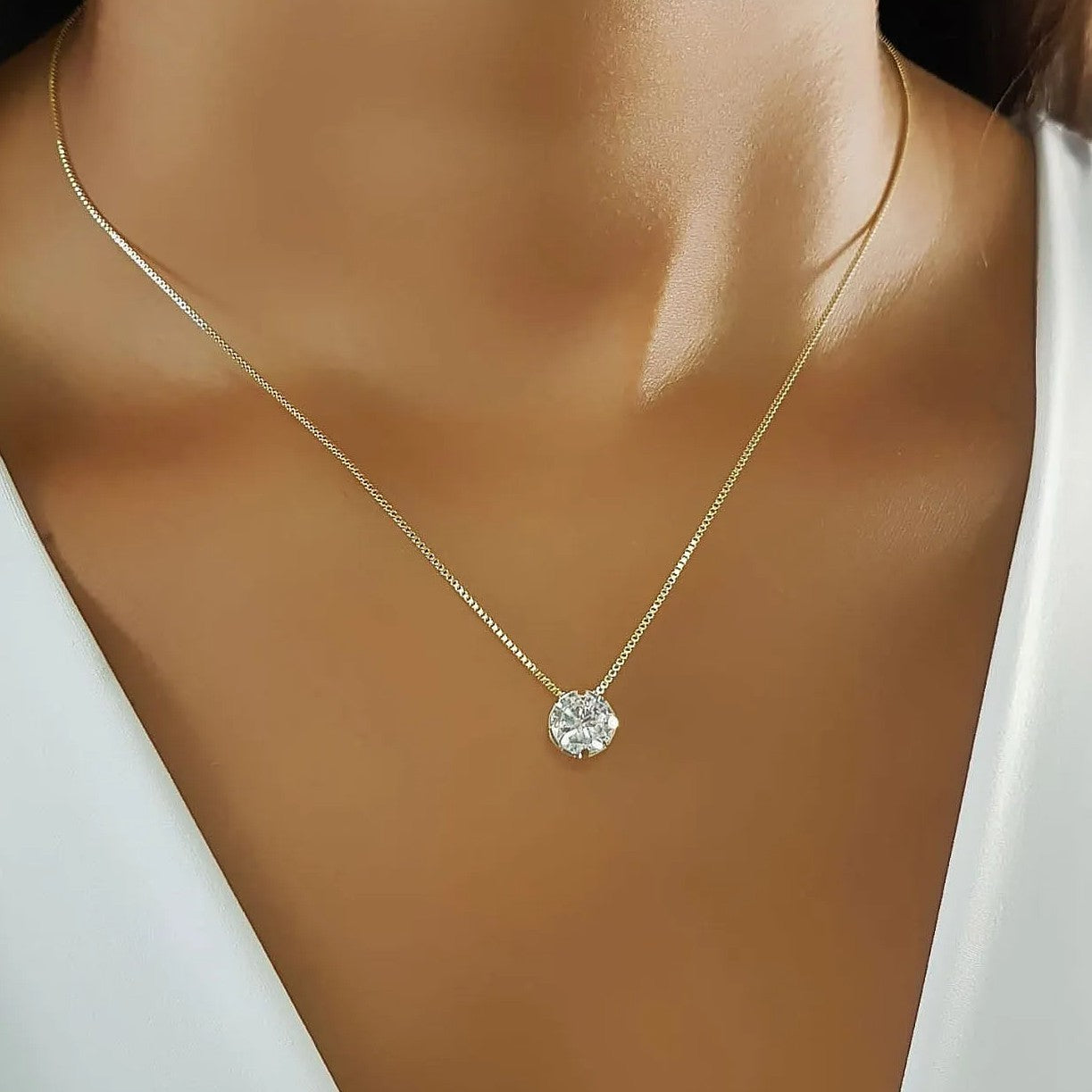 Colar Solitário Moissanita 3,90ct