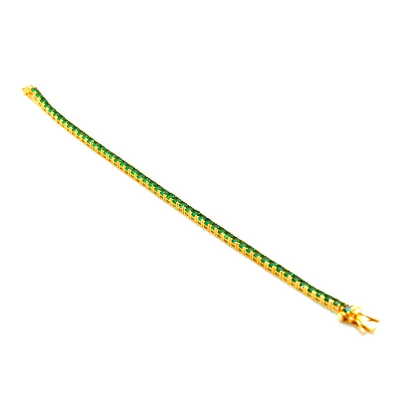 Pulseira Riviera Esmeralda 3mm 4 Garras