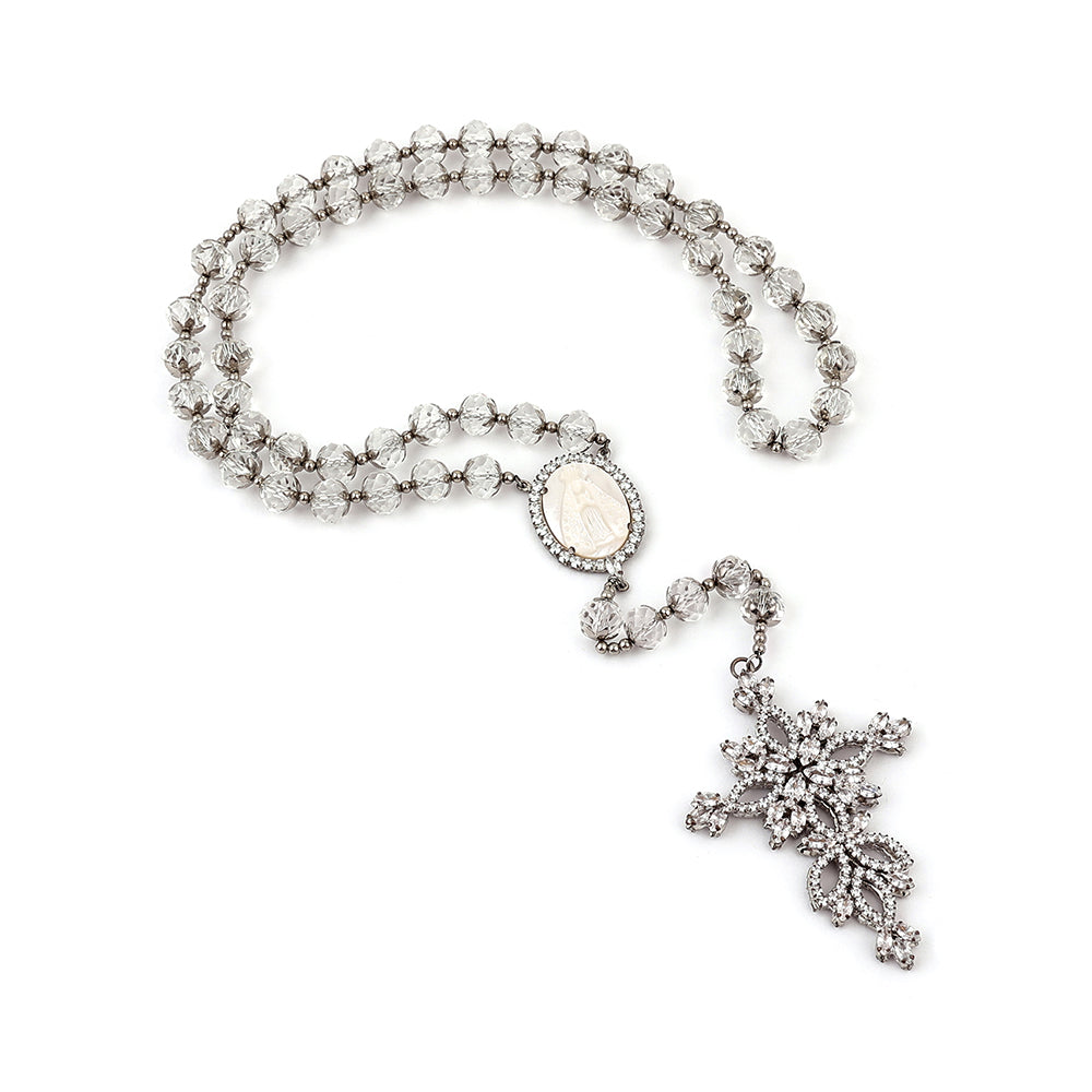 Terço de Pérolas e Zircônias