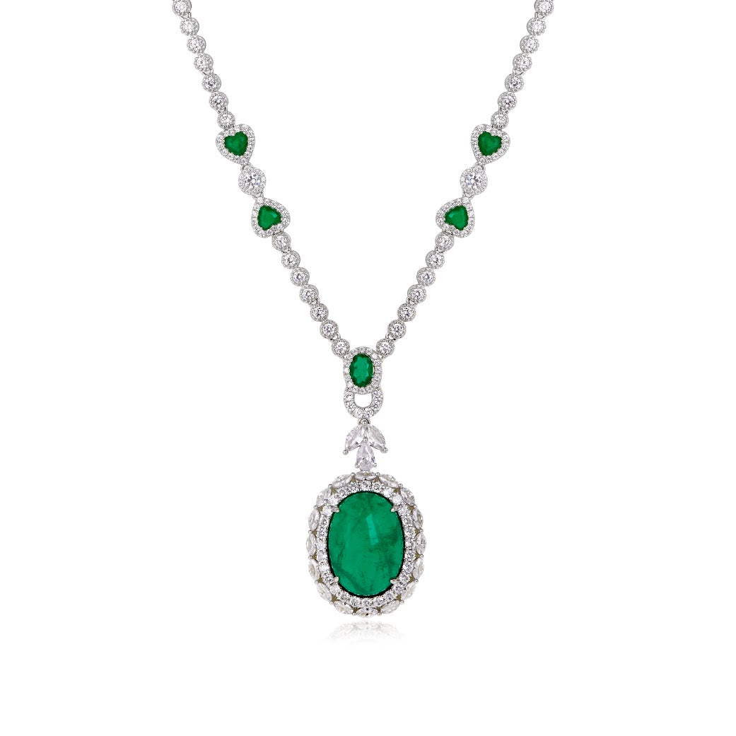Colar Esmeralda Oval Fusion
