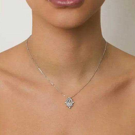 Colar N. Sra. das Graças com Moissanitas