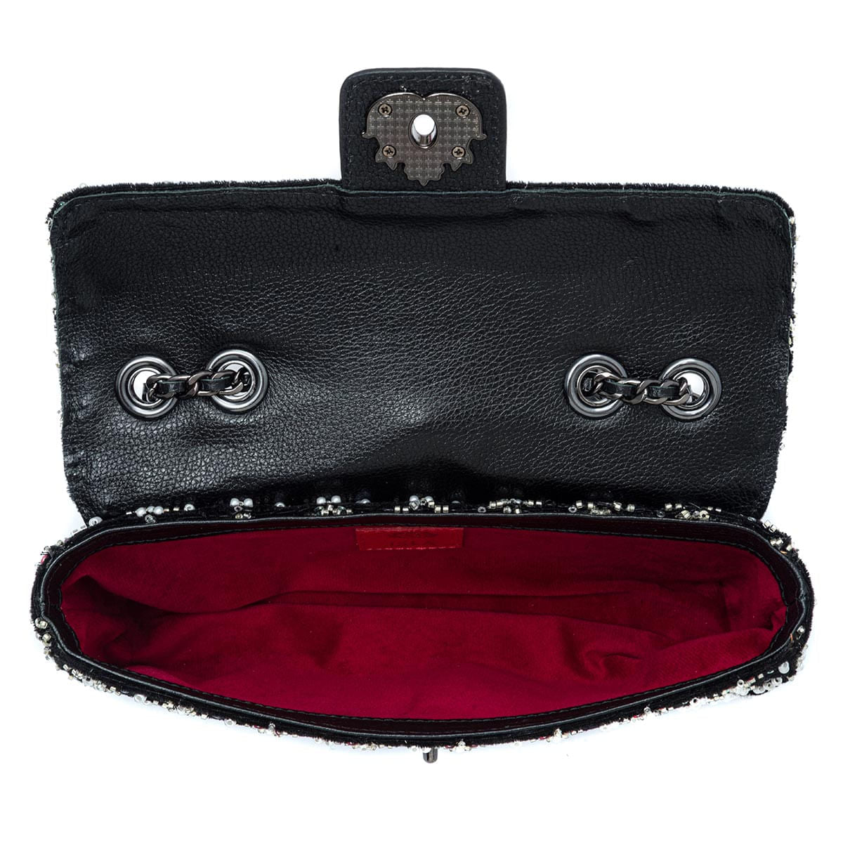 Bolsa Anne Alongada Bordada em Paetês