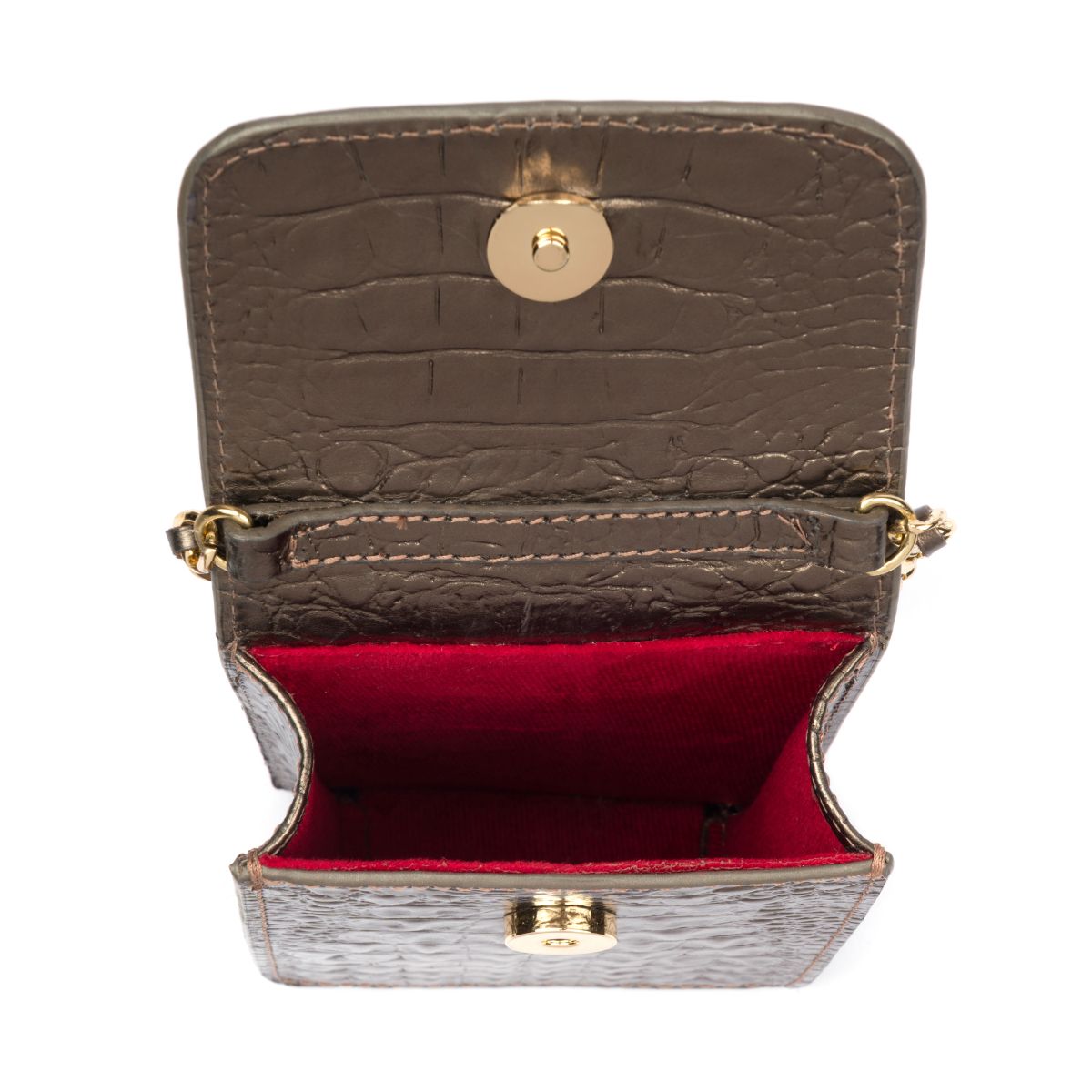 Phone Pouch com Tampa em Couro