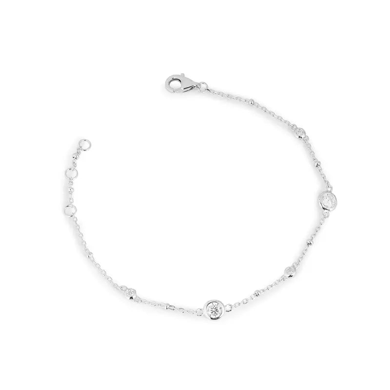 Pulseira Elos Salpicada com Moissanitas