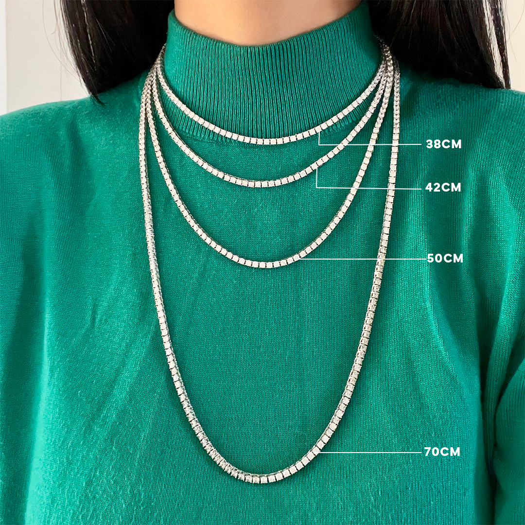 Colar Riviera 3mm 4 Garras