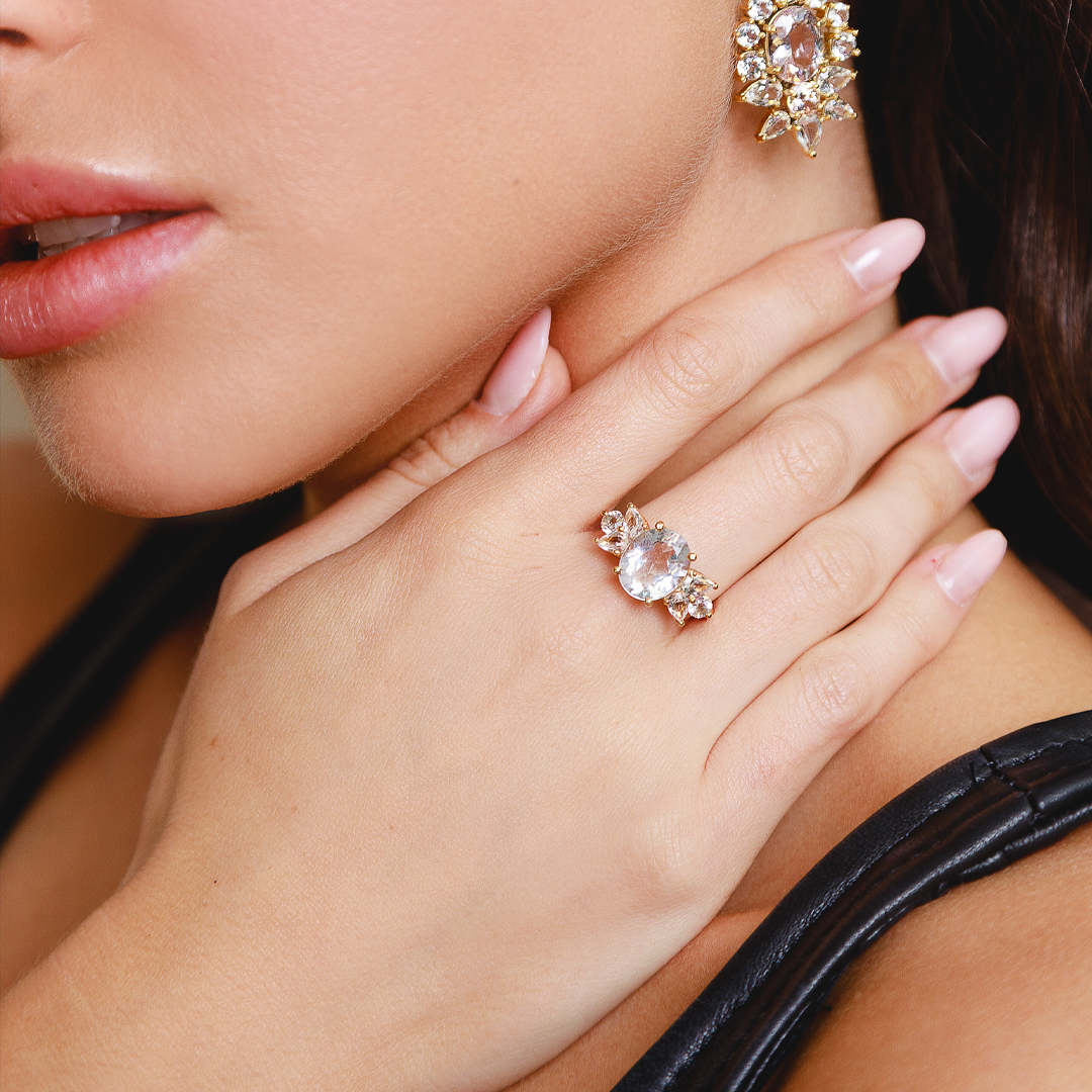 Anel Georgia Topázio Incolor