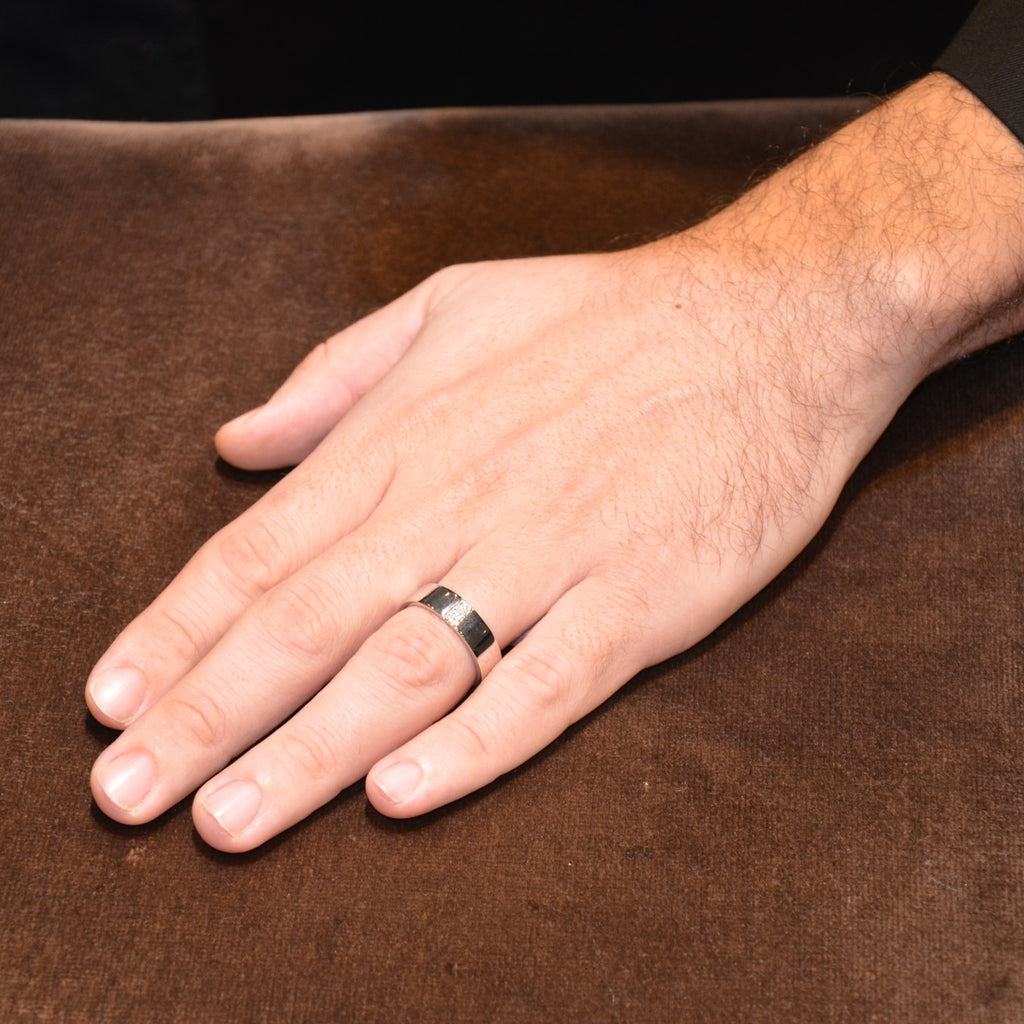 Anel Masculino Linea II com Diamante Natural