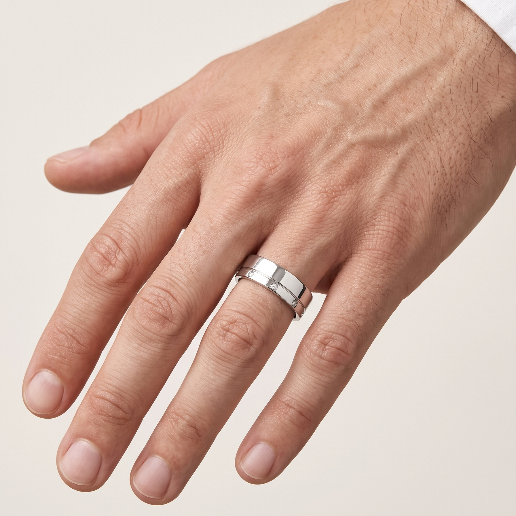Anel Masculino Linea III Diamante Natural