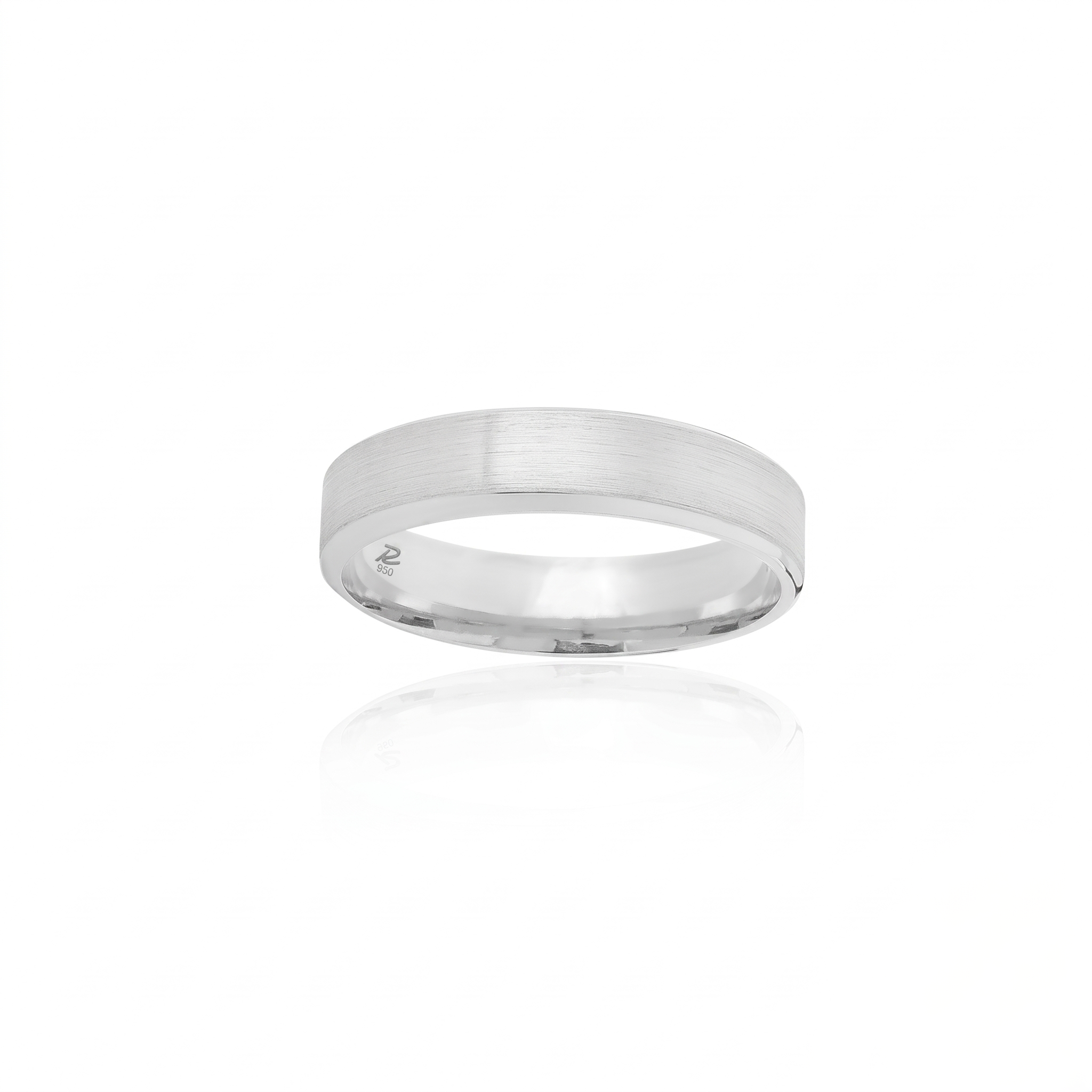 Aliança Contemporânea em Prata 950  - 4,0mm