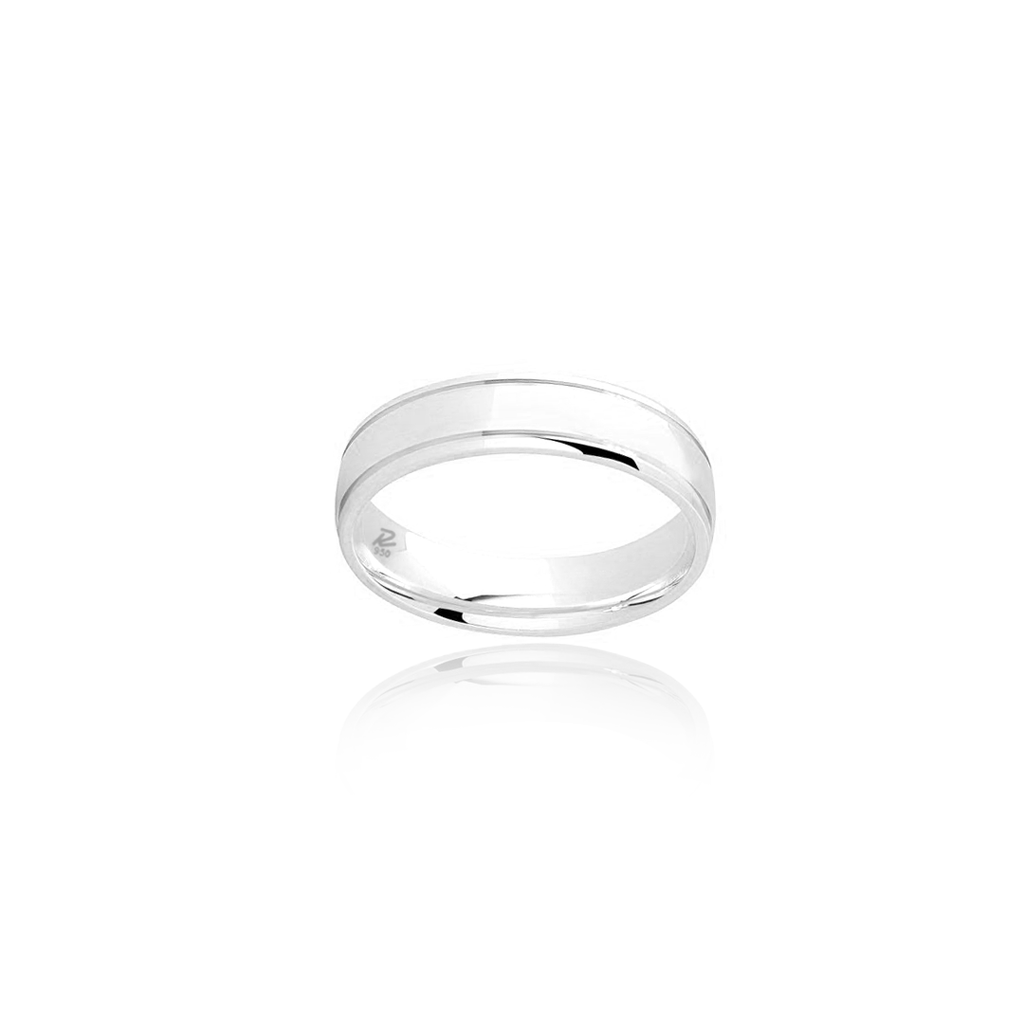 Aliança 2 Frisos em Prata 950  - 5,0mm