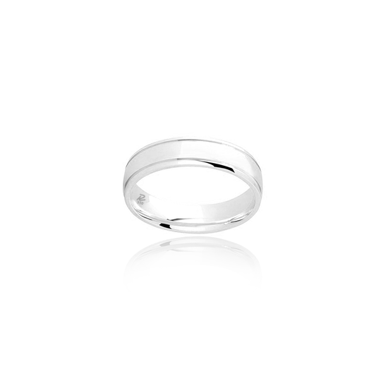 Aliança 2 Frisos em Prata 950  - 5,0mm