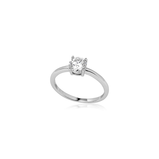 Aliança Solitário Moissanita 6mm