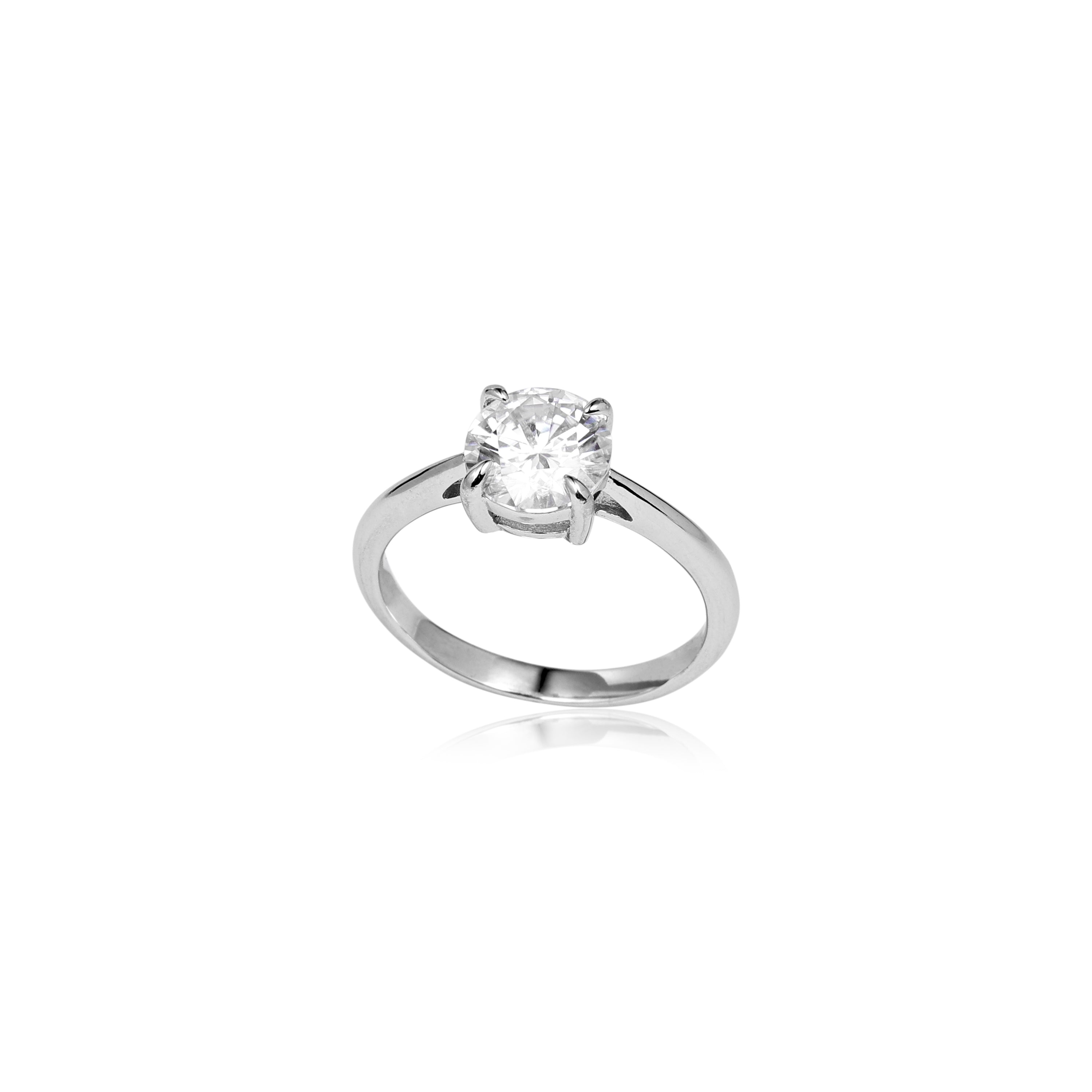 Aliança Solitário Moissanita 8mm - 2,00ct