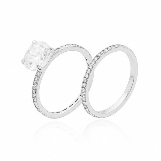 Aliança Solitário 7mm com Aparador