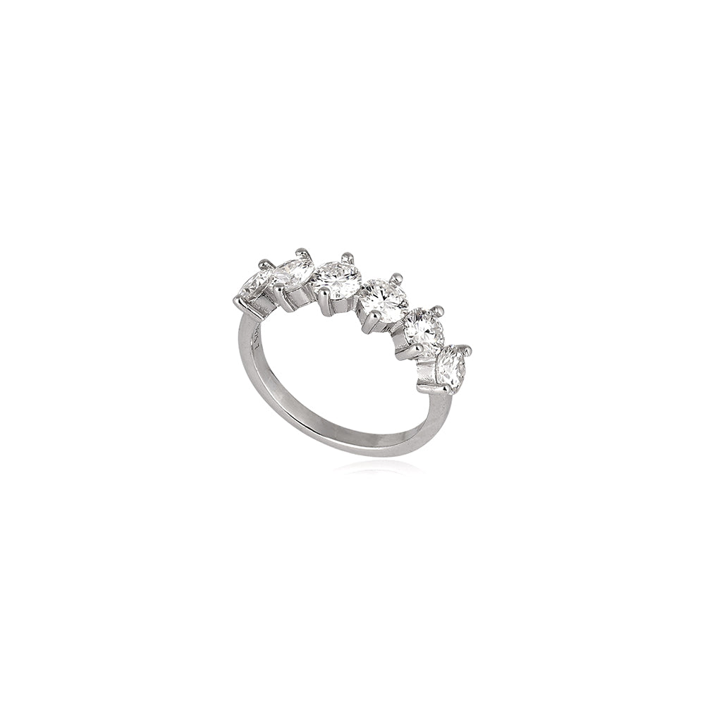 Meia Aliança Moissanita Redondas 2,0ct