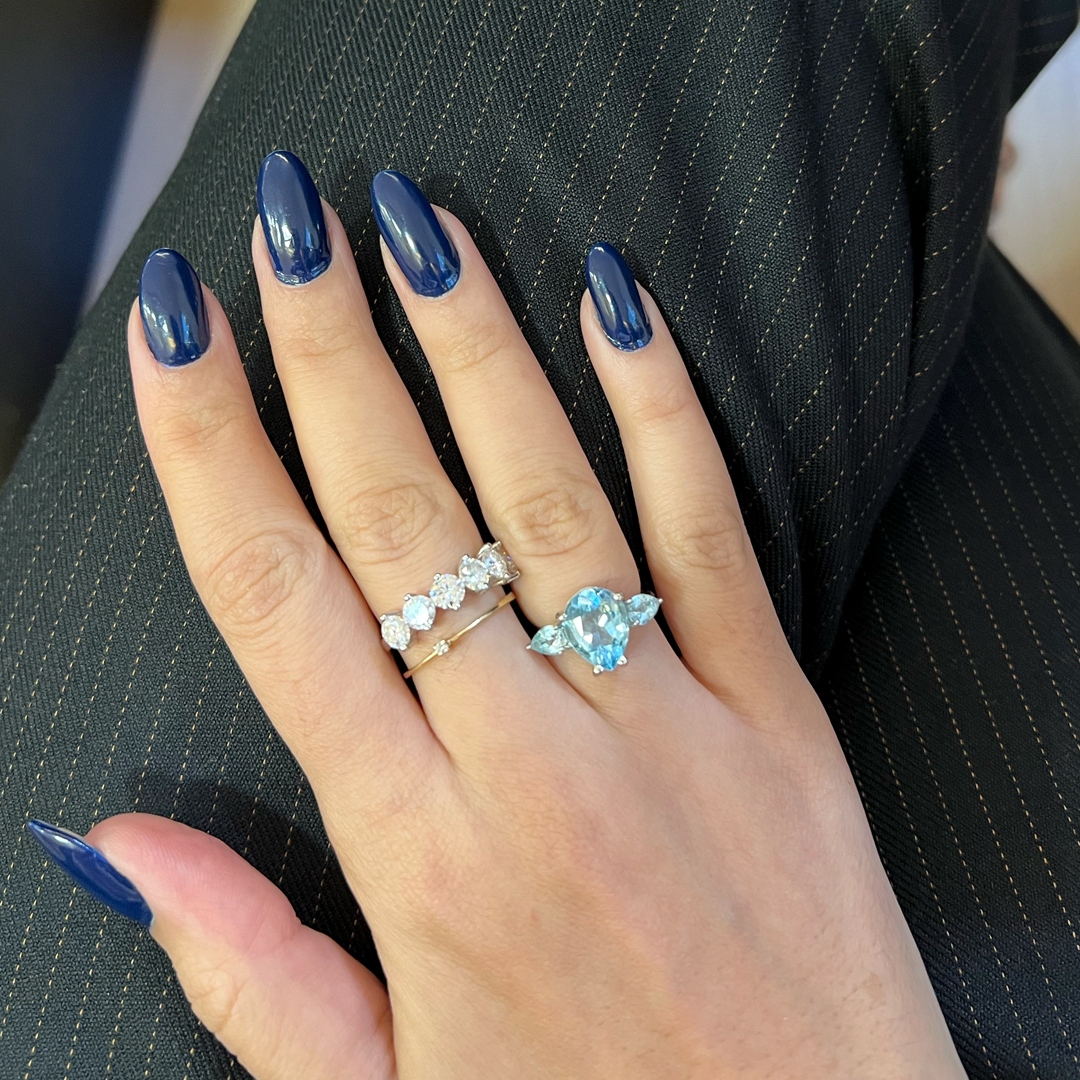 Meia Aliança Moissanita Redondas 2,0ct