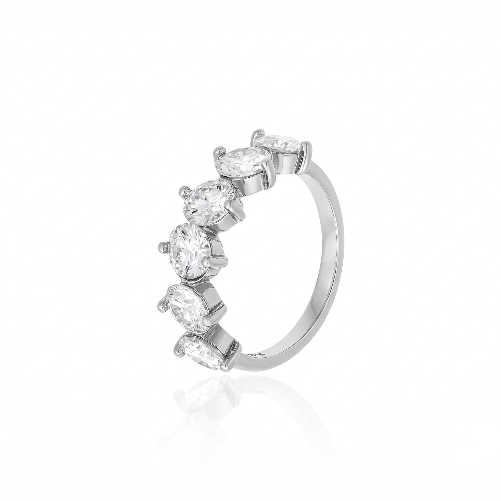 Meia Aliança Moissanitas 5mm - 2.70ct