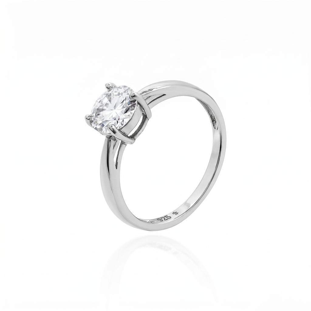 Anel Solitário Moissanita 7mm - 1.16ct