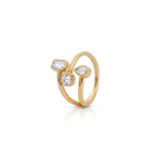 Anel Entreaberto com Moissanitas - 0.75ct