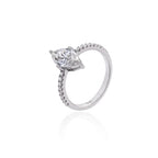 Aliança Solitário Moissanita Navete 12x6mm - 2.14ct