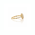Aliança Solitário Moissanita Navete 6x3mm com Moldura- 0.10ct