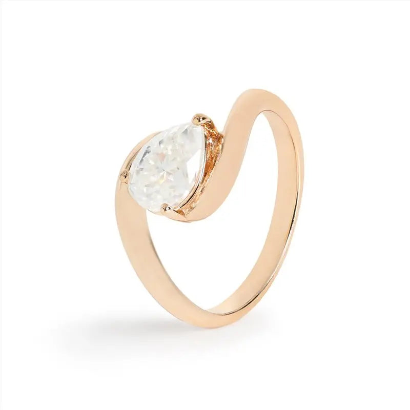 Anel Entrelaçado com Moissanita Gota - 1.25ct