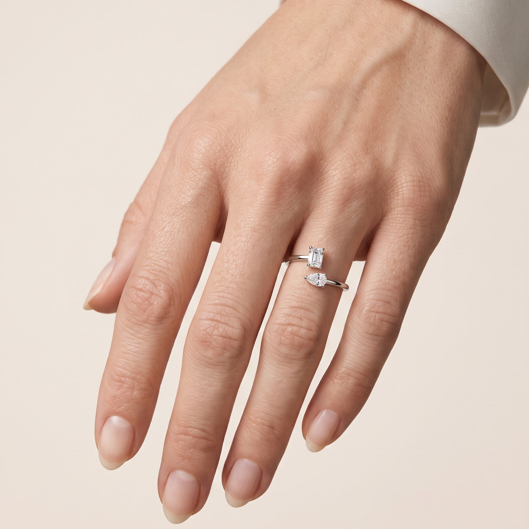 Anel Salpicado com Moissanitas - 0.45ct
