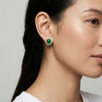 Brinco Jade com Moissanitas