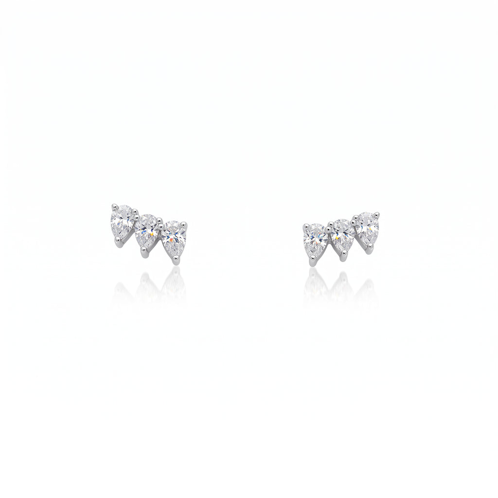 Brinco Earcuff Gotas Moissanita