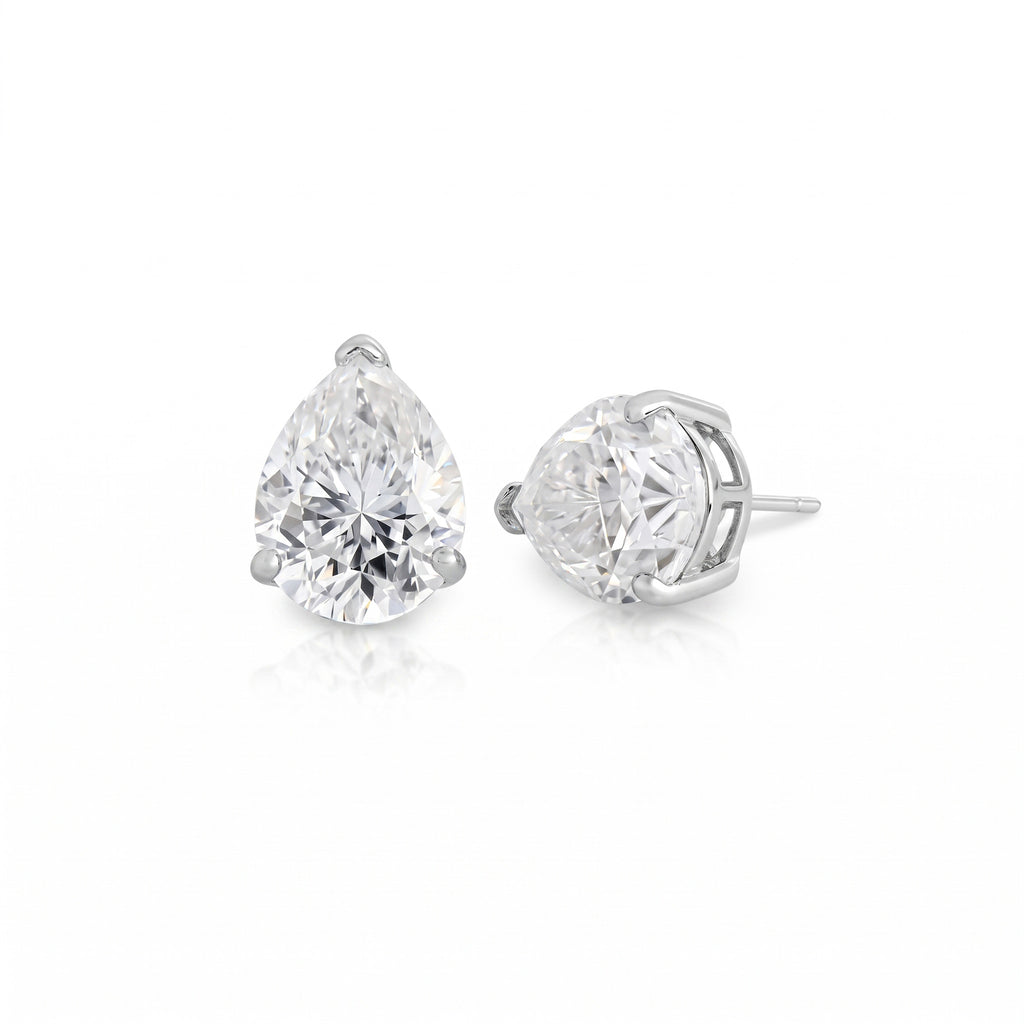 Brinco Solitário Gota de Moissanita 7mm - 3.80ct