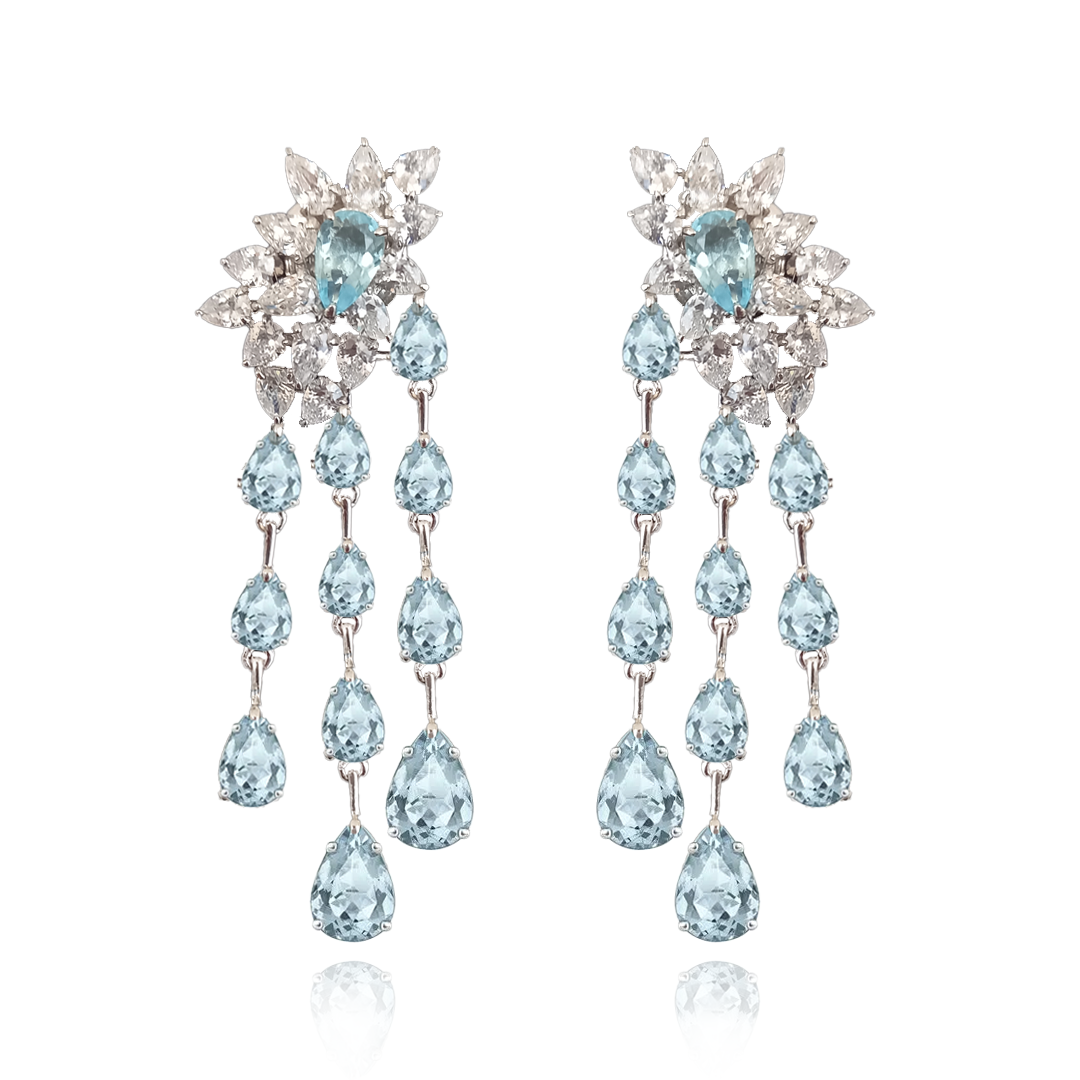 Brinco Earcuff Pingente Gotas