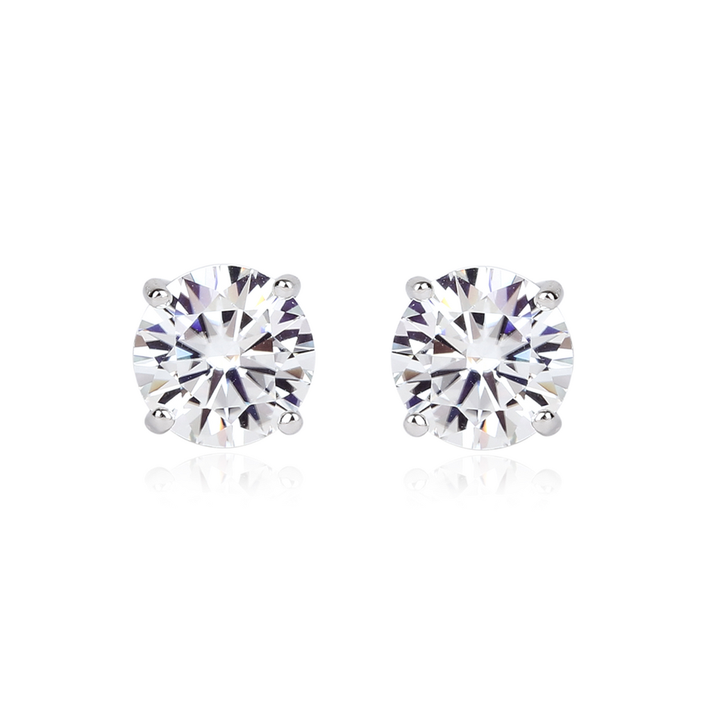 Brinco Solitário Moissanita 3,50ct - 10mm