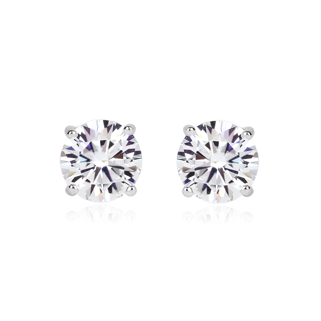Brinco Solitário Moissanita 3,50ct - 10mm
