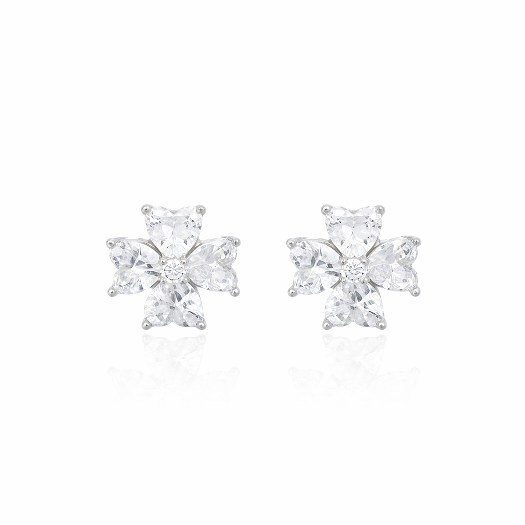 Brinco Trevo de Moissanita 0,80ct - 7mm