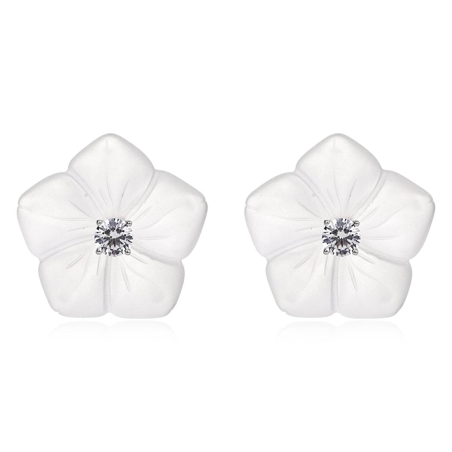 Brinco Flor de Cristal e Solitário