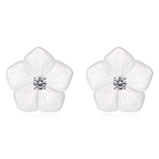 Brinco Flor de Cristal e Solitário