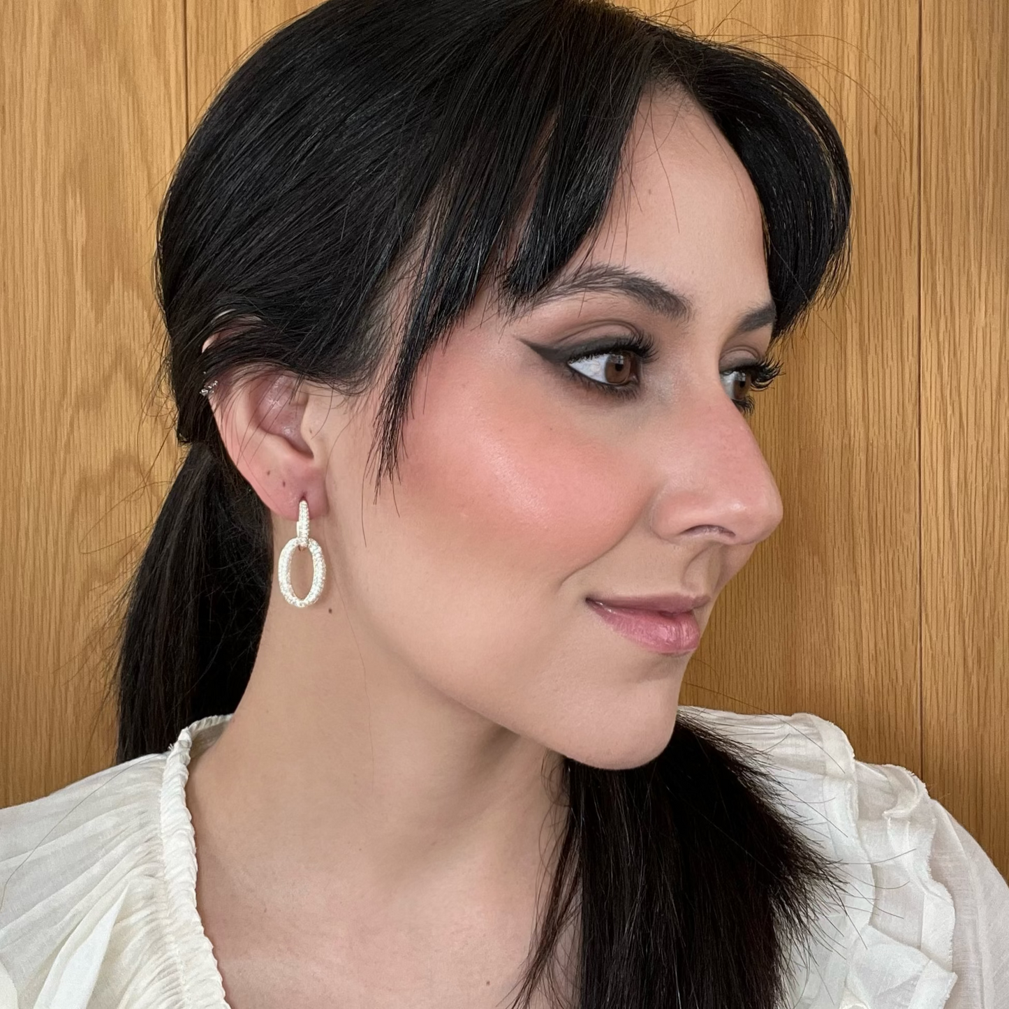 Brinco Argolas Entrelaçadas Pavê