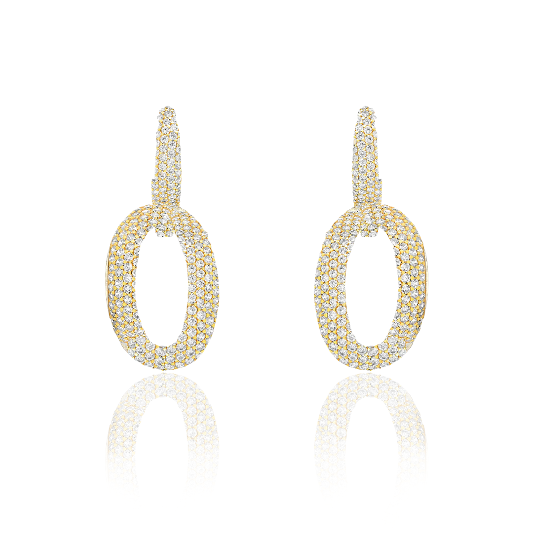 Brinco Argolas Entrelaçadas Pavê