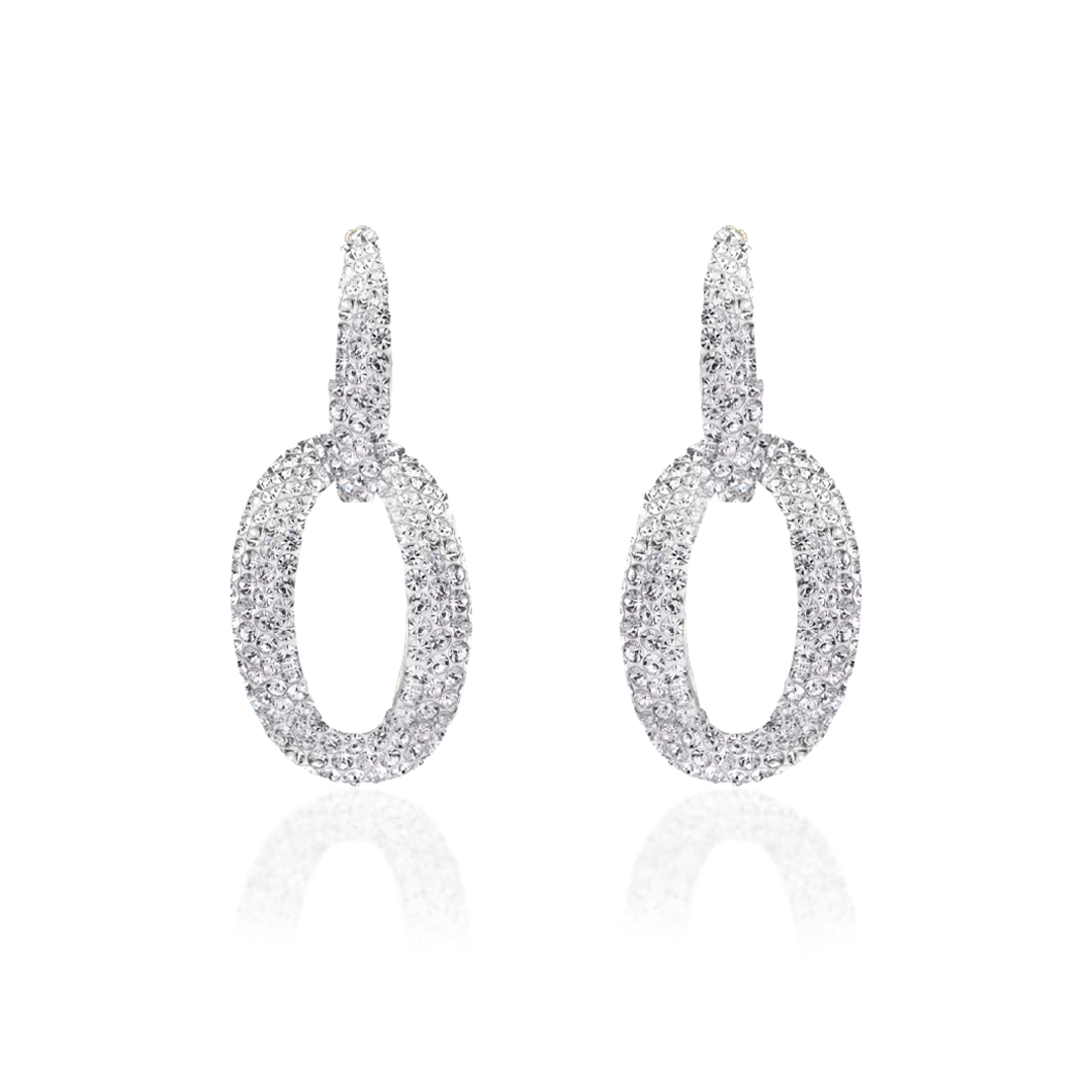 Brinco Argolas Entrelaçadas Pavê